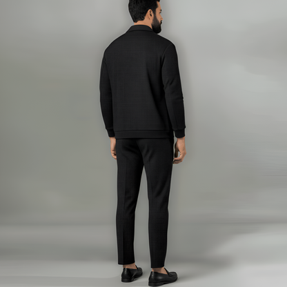 Men's Waffle Knit Tracksuit Jacket and Pants Set