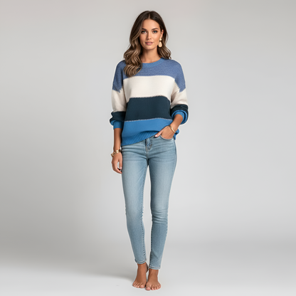 Women's Cotton Blend Sweater Pullover Long Sleeves