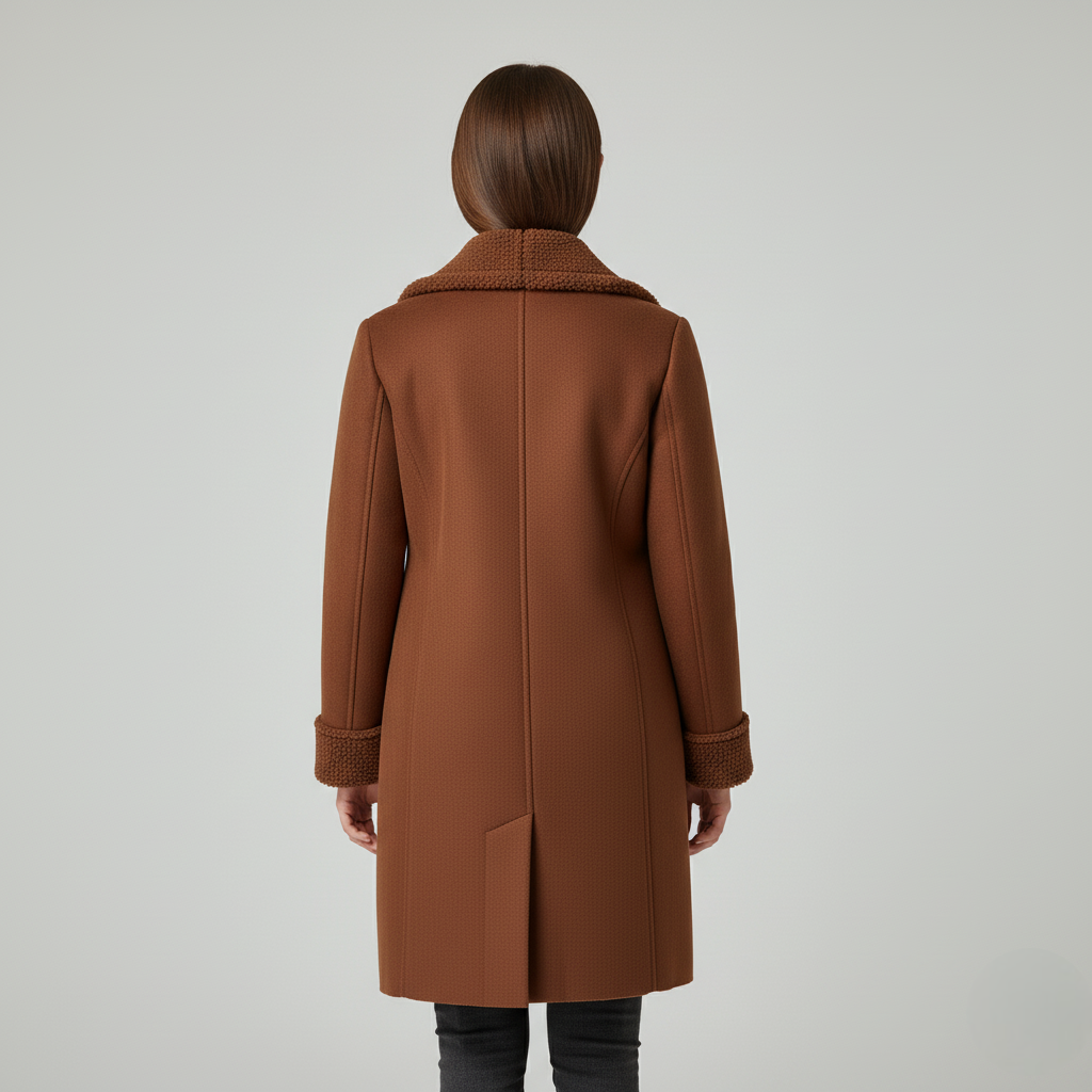 Women's Winter Coat Brown Sherpa Lined