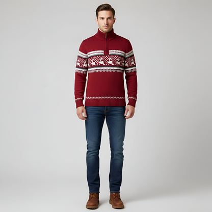 Men's Wool Blend Half Zip Sweater
