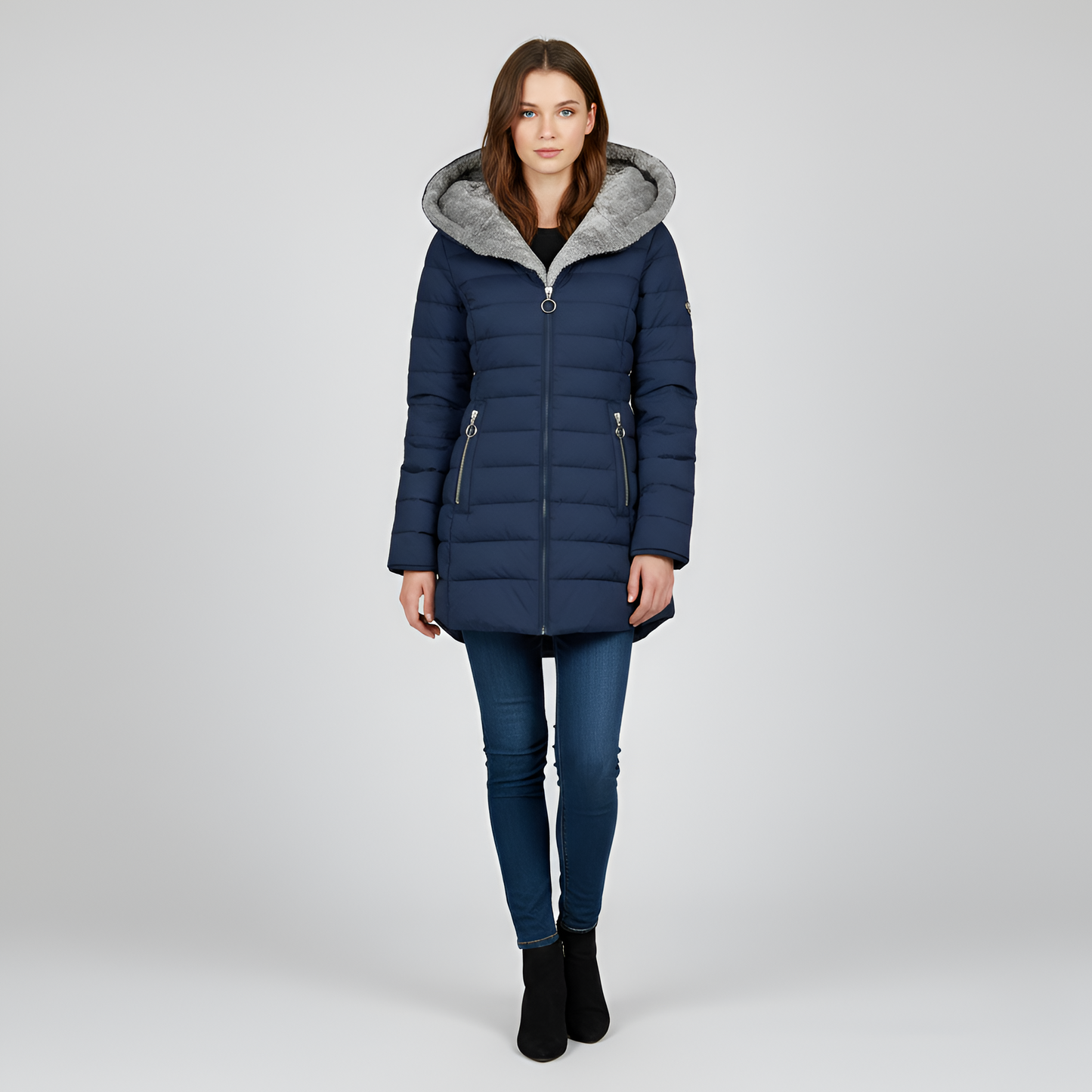 Women's Insulated Quilted Coat Hooded Padded Parka Jacket