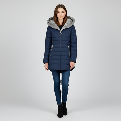 Women's Insulated Quilted Coat Hooded Padded Parka Jacket
