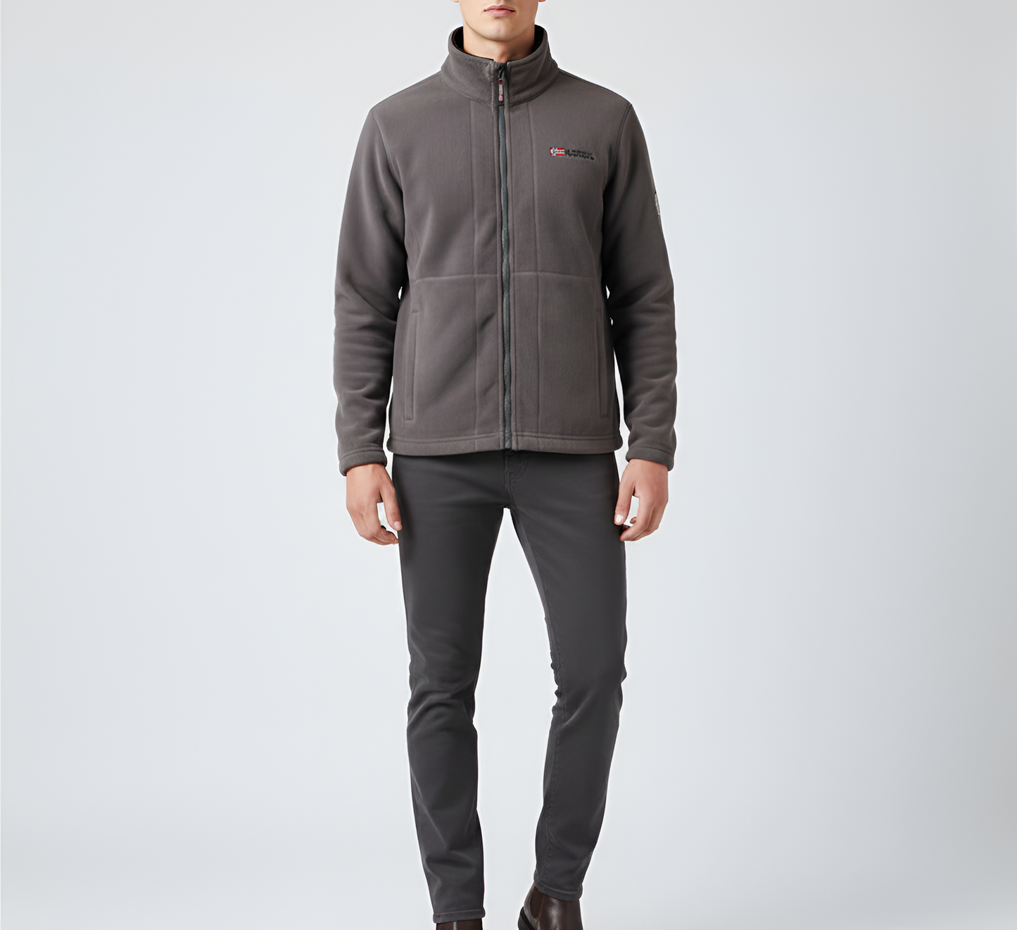 Men's Full Zip Fleece Jacket Outdoor Casual