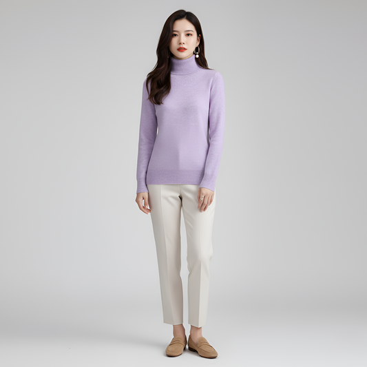 Women's Slim Fit Turtleneck Sweater Long Sleeve Pullover - Vonnera