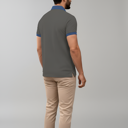 Men's Cotton Polo Shirt Short Sleeve Casual Button Front