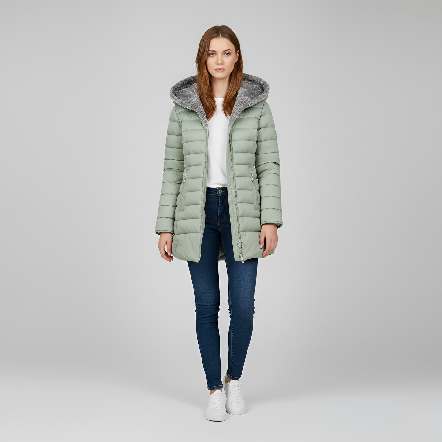 Women's Insulated Quilted Coat Hooded Padded Parka Jacket
