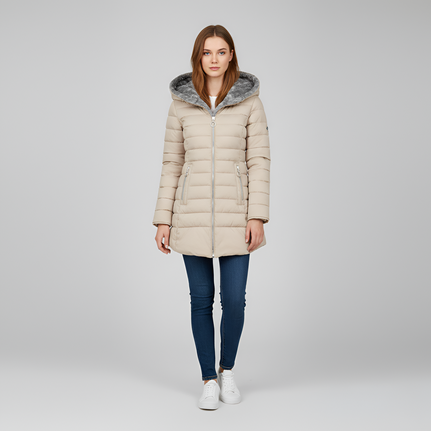 Women's Insulated Quilted Coat Hooded Padded Parka Jacket