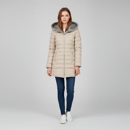 Women's Insulated Quilted Coat Hooded Padded Parka Jacket