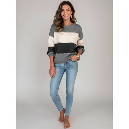 Women's Cotton Blend Sweater Pullover Long Sleeves - Vonnera