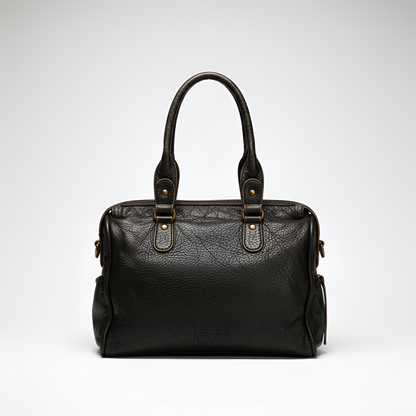 Women Leather Shoulder Bag Zipper Pockets