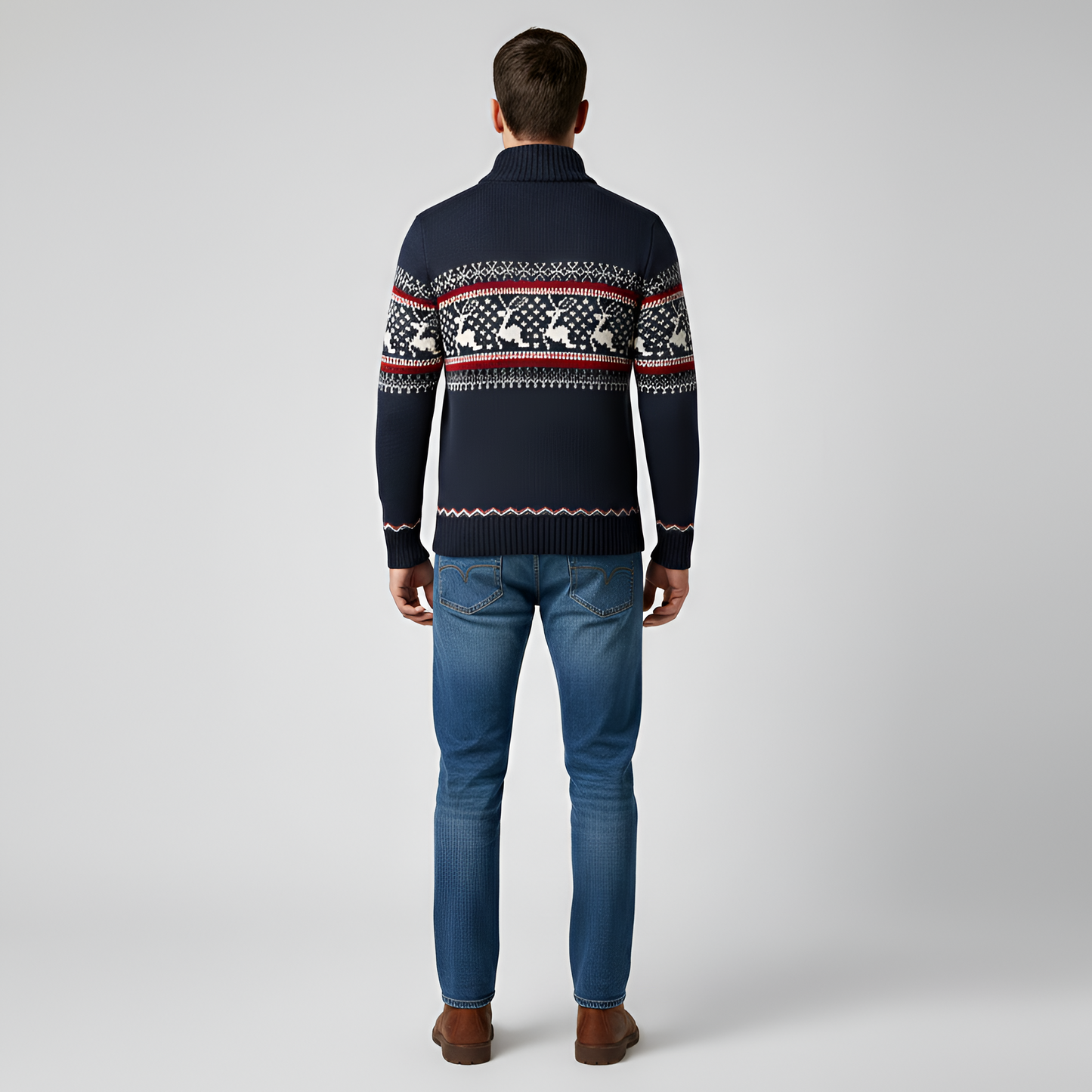Men's Wool Blend Half Zip Sweater