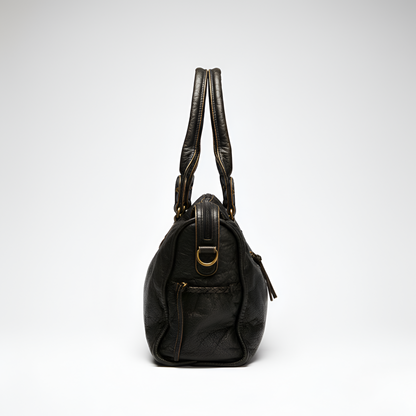 Women Leather Shoulder Bag Zipper Pockets