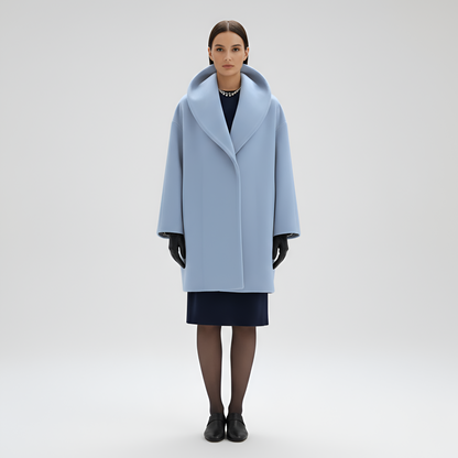 Women's Wool Blend Midi Coat Shawl Collar Winter - Vonnera