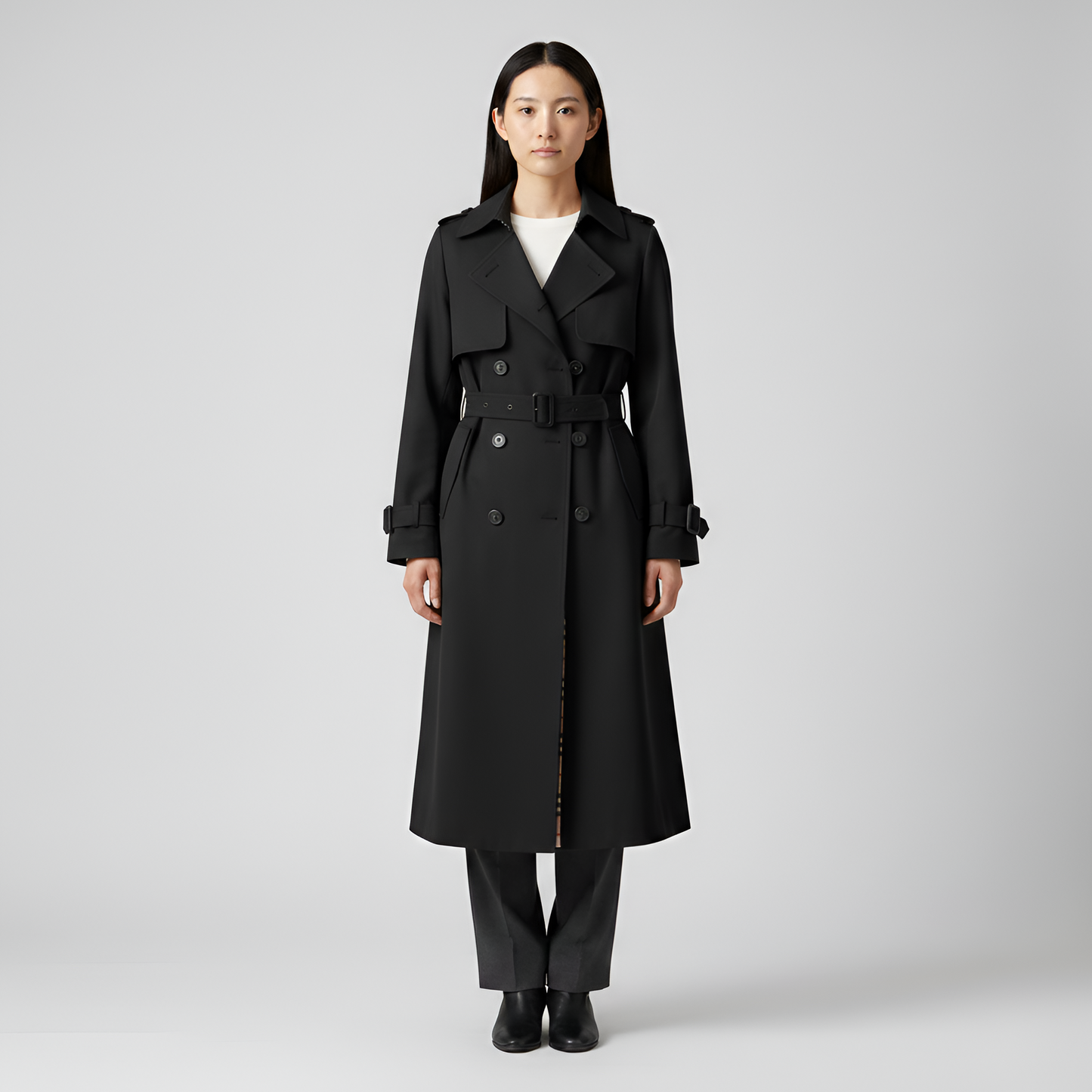 Women's Double Breasted Cotton Trench Coat - Vonnera