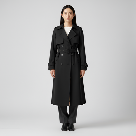 Women's Double Breasted Cotton Trench Coat - Vonnera