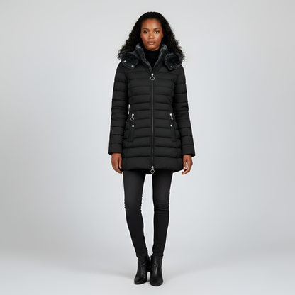 Women's Insulated Quilted Coat Hooded Padded Parka Jacket