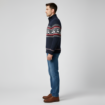 Men's Wool Blend Half Zip Sweater