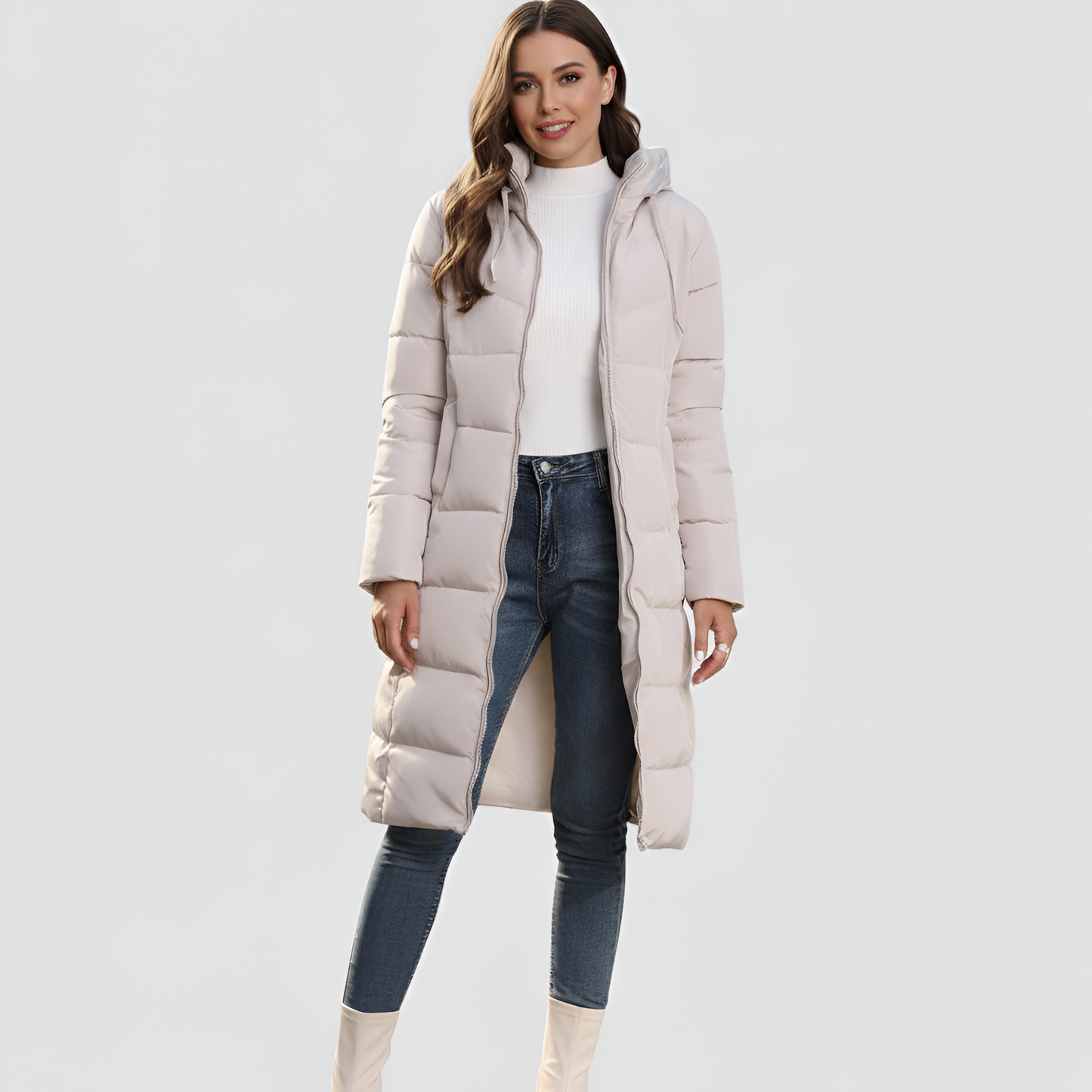 Women's Insulated Puffer Coat Hooded Quilted Winter Jacket