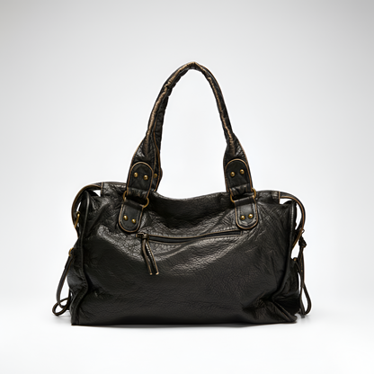 Women Leather Shoulder Bag Zipper Pockets - Vonnera