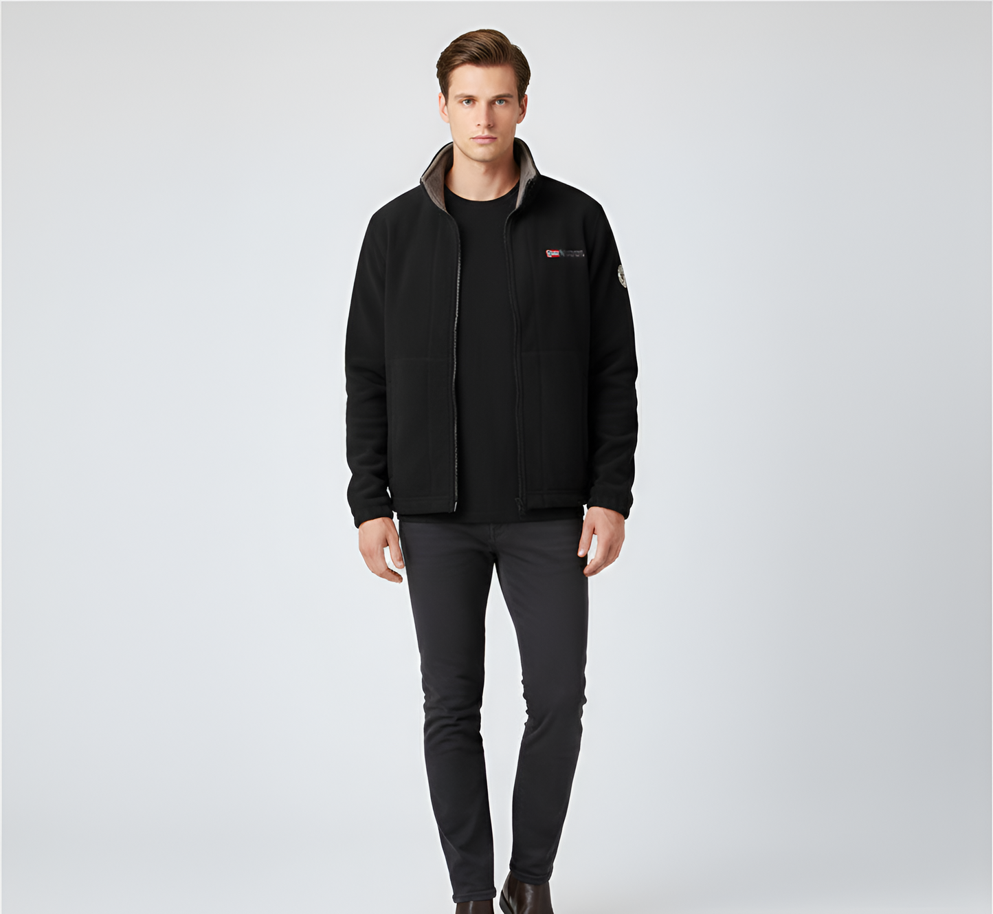 Men's Full Zip Fleece Jacket Outdoor Casual