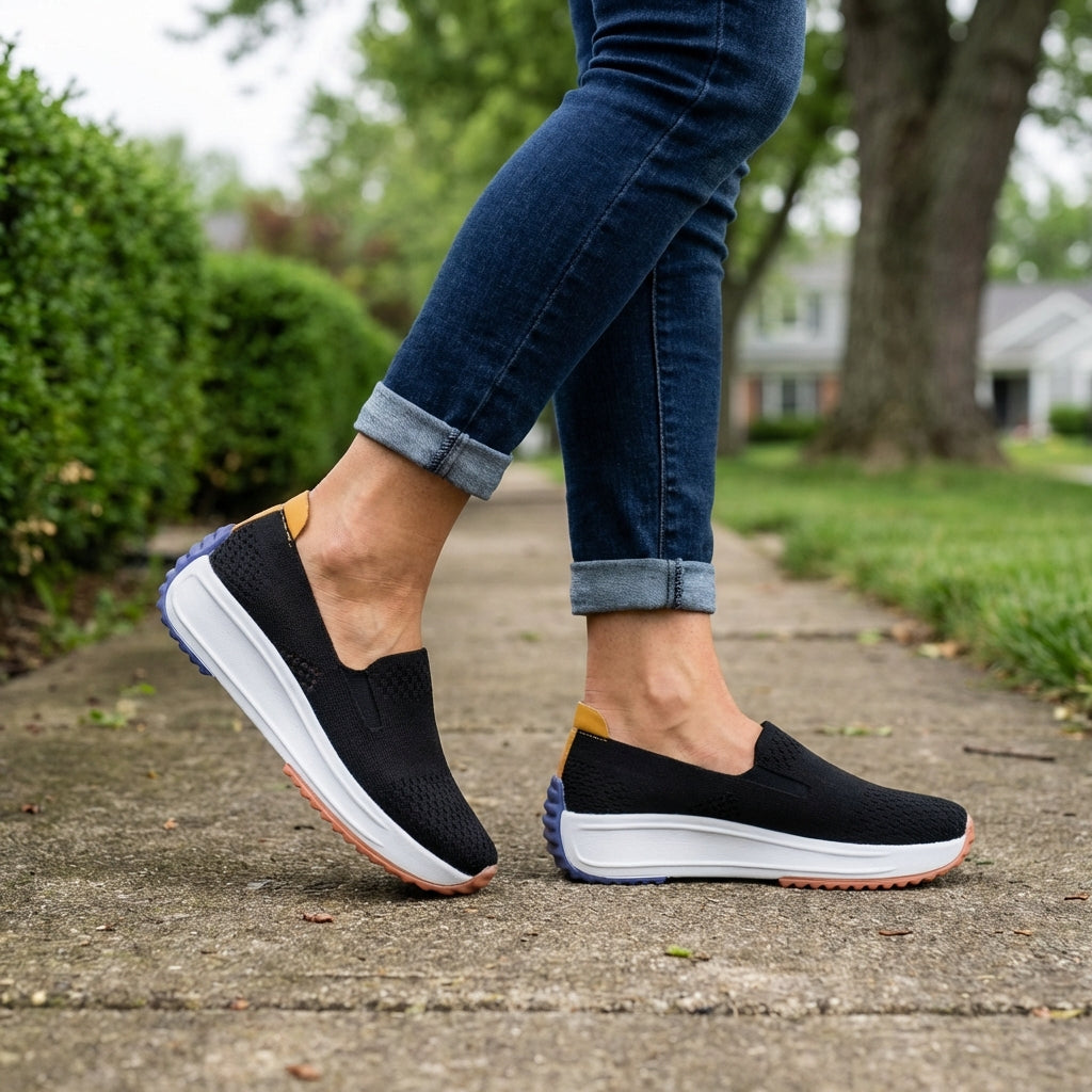 Orthopedic Slip-On Sneakers Platform Knit