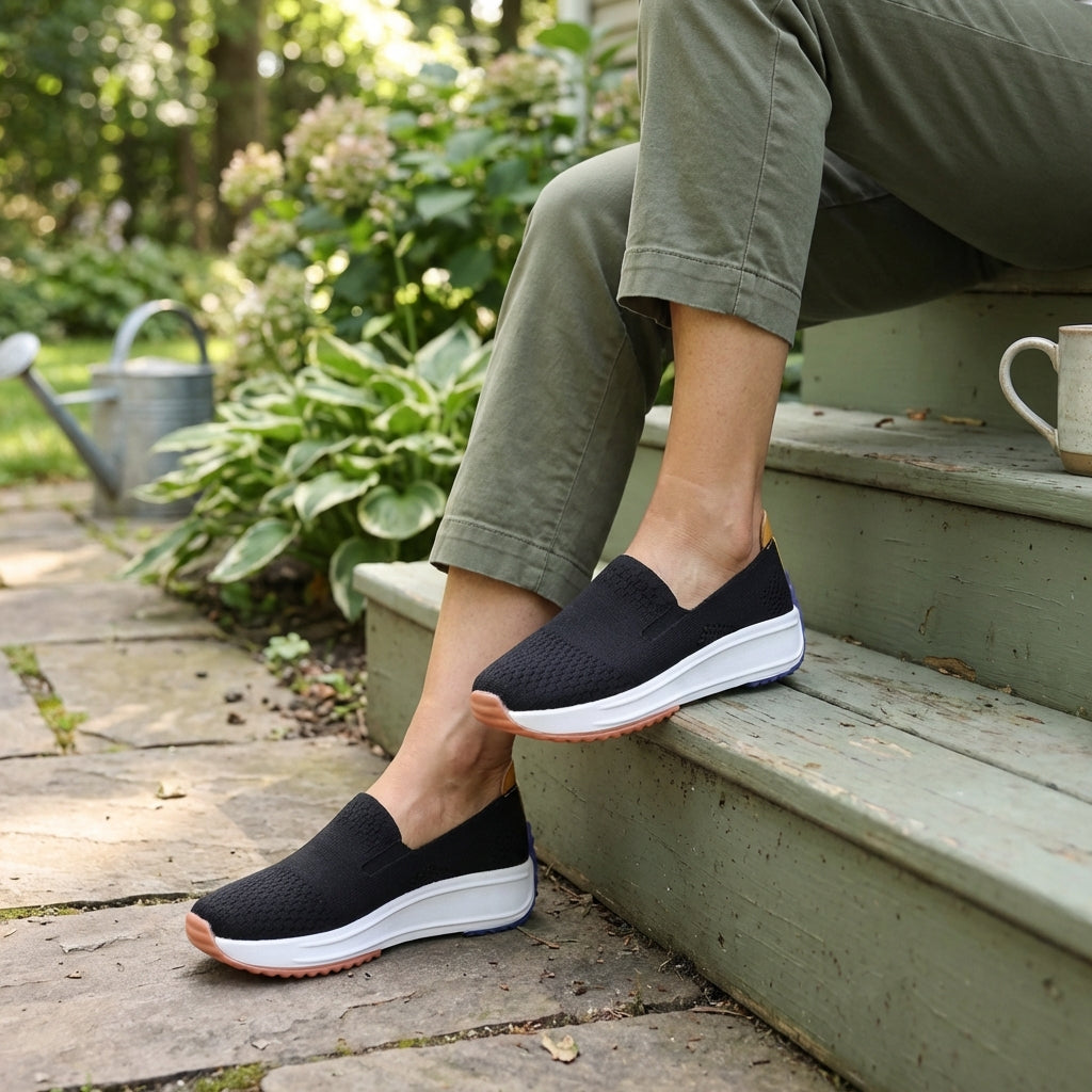 Orthopedic Slip-On Sneakers Platform Knit