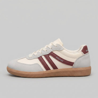 Lace Up Sneakers Textured Sole Contrast Stripes