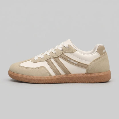 Lace Up Sneakers Textured Sole Contrast Stripes