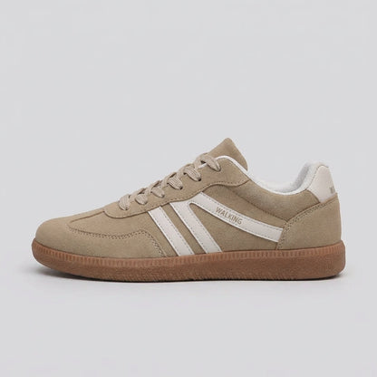 Lace Up Sneakers Textured Sole Contrast Stripes