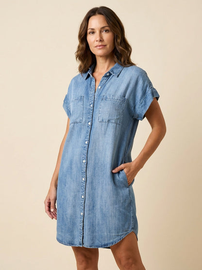Women's Shirt Dress Cotton Relaxed Fit - Vonnera