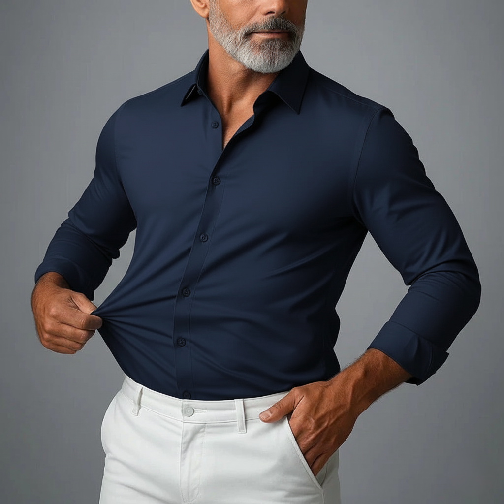 Men's Slim Fit Button-Down Shirt Stretch Fabric - Vonnera