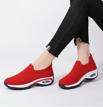 Women's Slip-On Sneakers Breathable Knit Comfortable Air Cushion