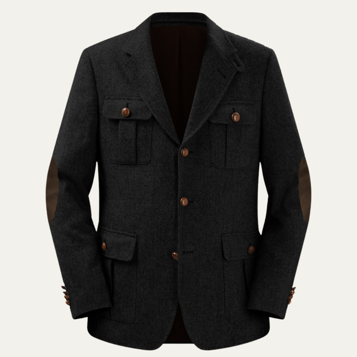 Men's Tweed Blazer Jacket Elbow Patches - Vonnera