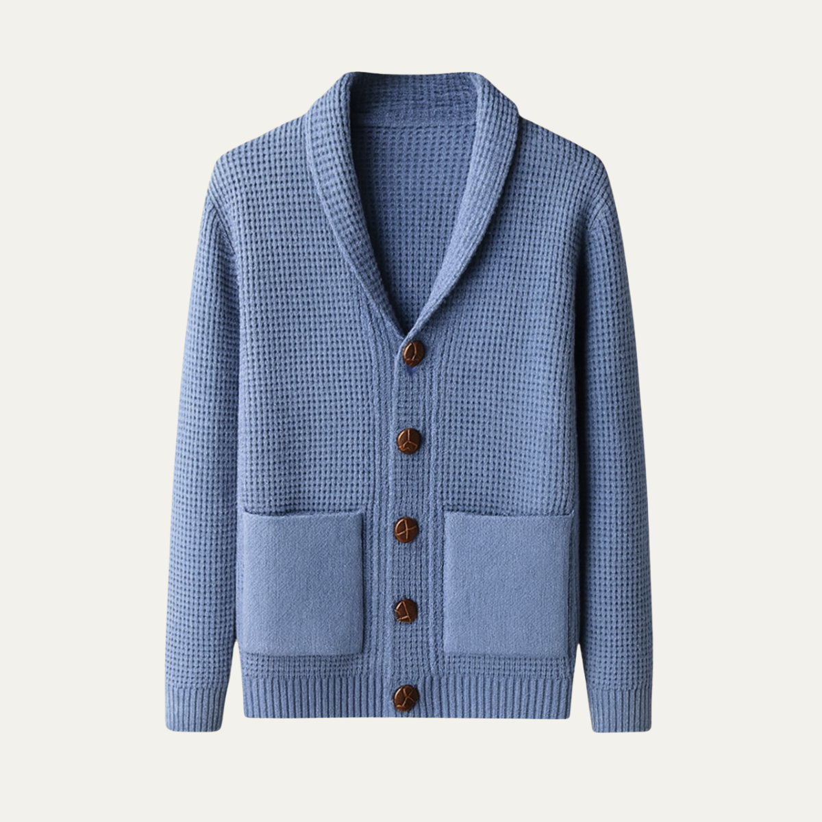 Men's Thick Knit Cardigan Shawl Collar Button Up - Vonnera