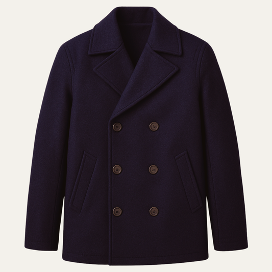 Men's Slim Fit Wool Peacoat - Vonnera