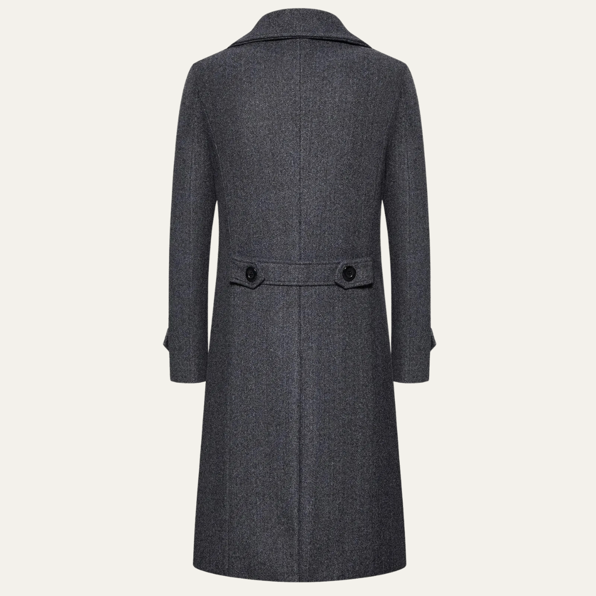 Men's Double Breasted Wool Trench Coat Long