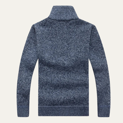 Men's Thick Fleece Half Zip Turtleneck Sweater