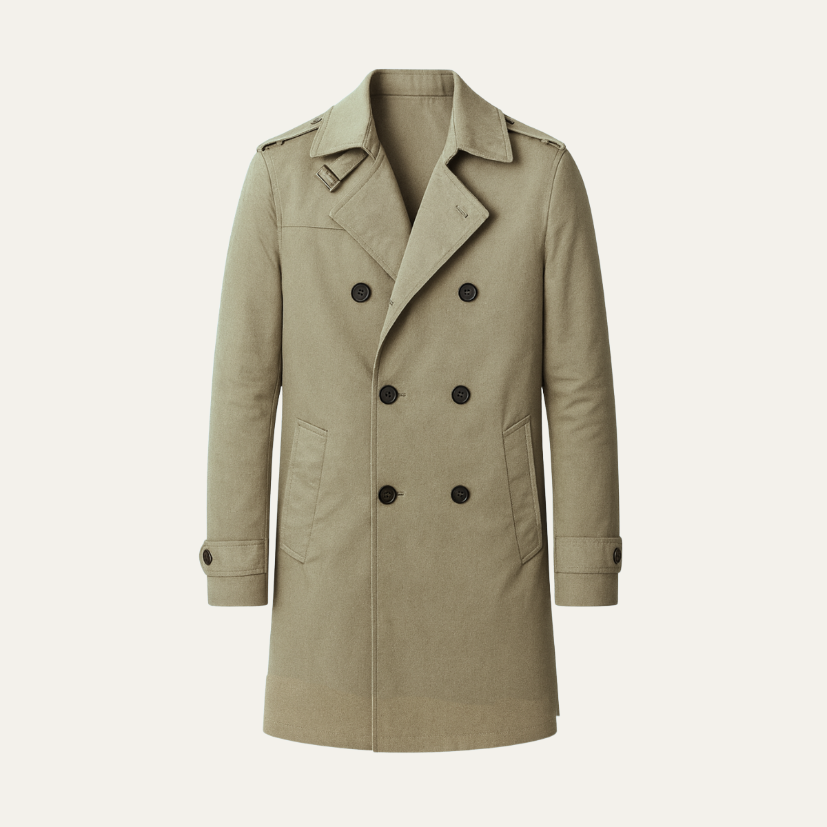 Men's Slim Fit Trench Coat Single Breasted Notched Collar - Vonnera