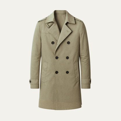 Men's Slim Fit Trench Coat Single Breasted Notched Collar - Vonnera
