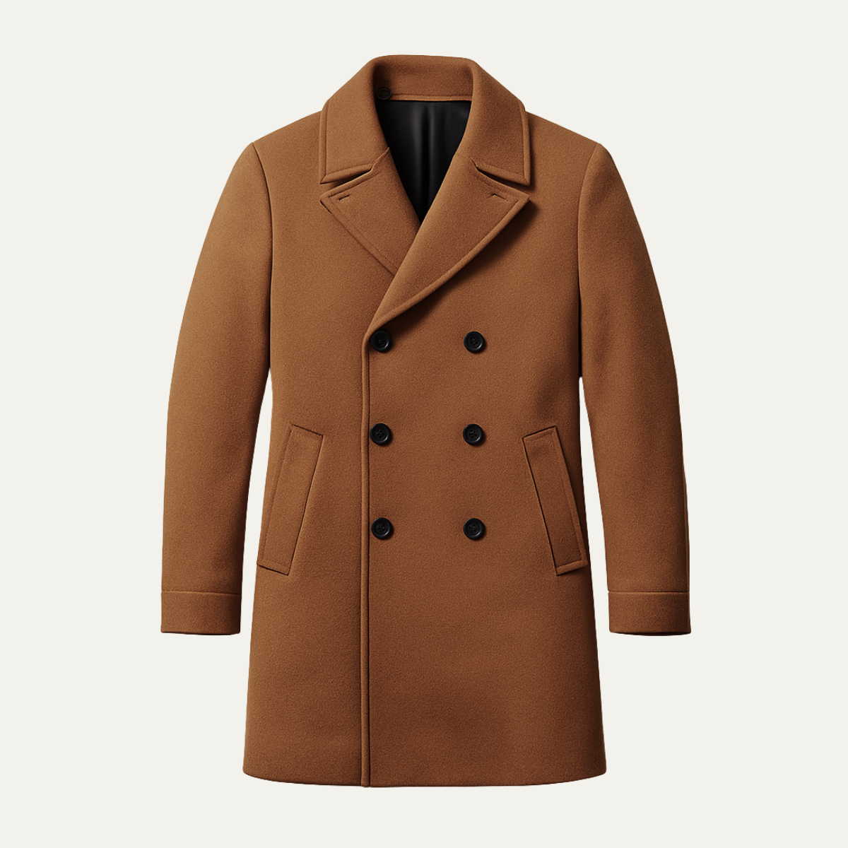 Men's Double Breasted Wool Blend Coat - Vonnera