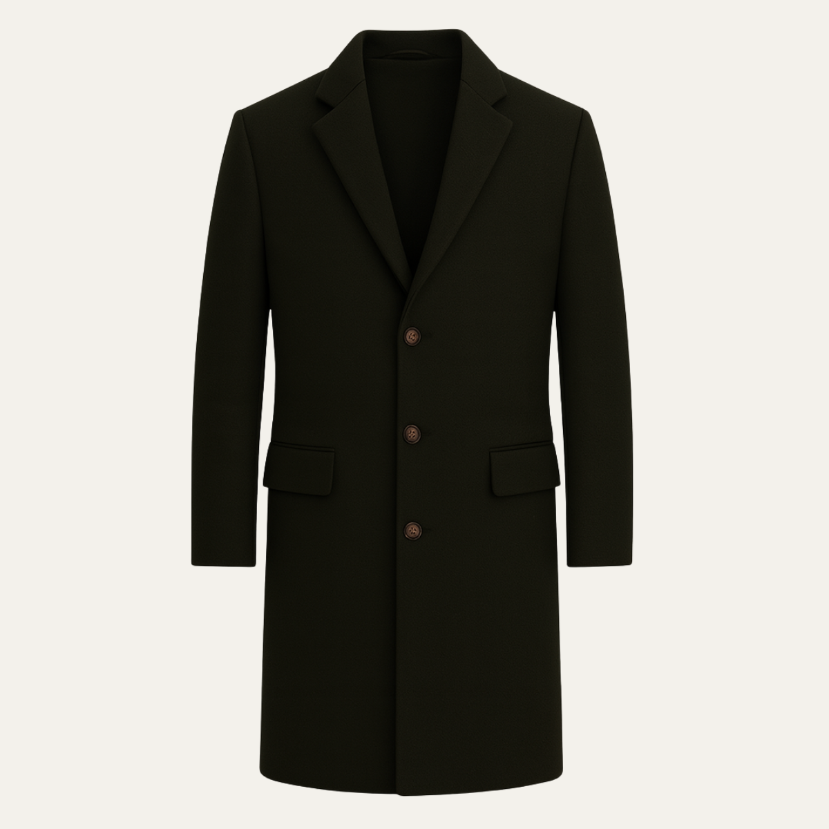 Men's Wool Blend Overcoat Single Breasted Navy - Vonnera