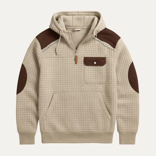 Men's Corduroy Sweater Textured Vintage Contrast Patches - Vonnera