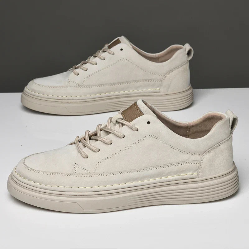 Men's Casual Lace Up Sneakers Contrast Sole Brown