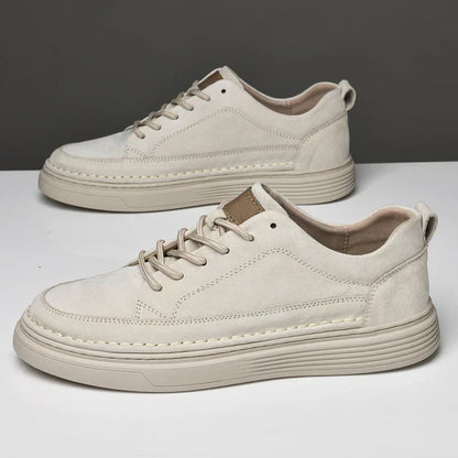 Men's Casual Lace Up Sneakers Contrast Sole Brown