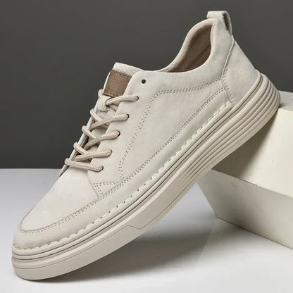 Men's Casual Lace Up Sneakers Contrast Sole Brown