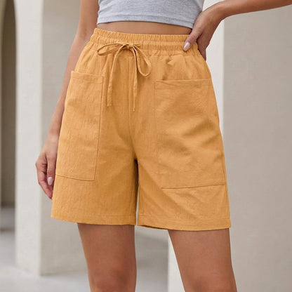 Relaxed Fit Shorts Drawstring Waist Textured Finish - Vonnera