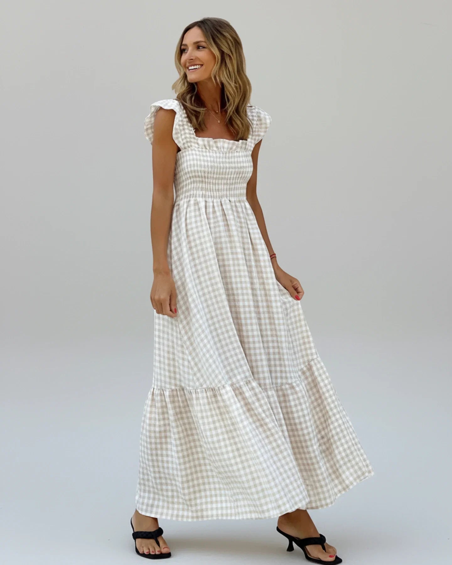 Women's Gingham Maxi Dress - Vonnera