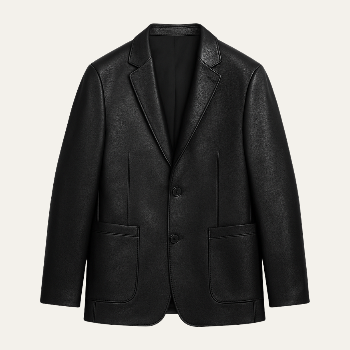 Men's Faux Leather Smart Blazer Jacket - Vonnera