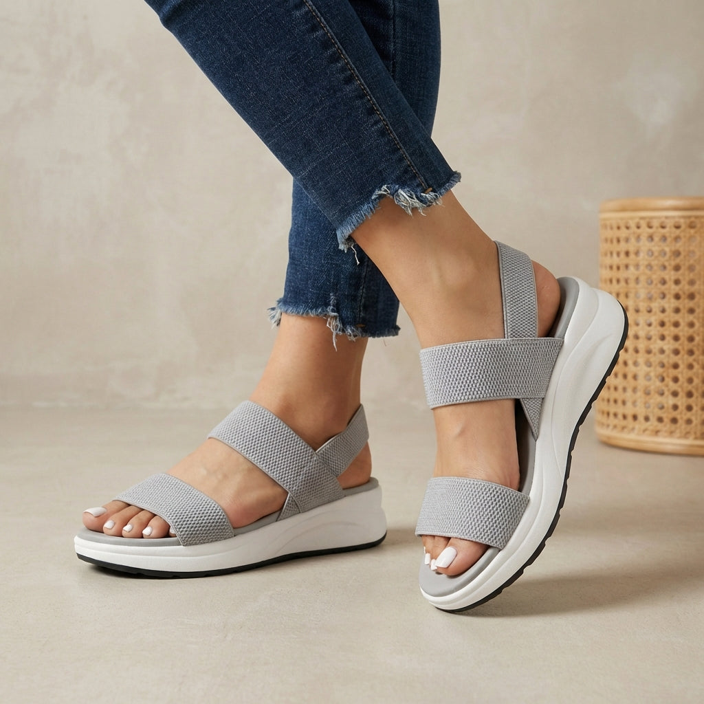 Orthopedic Platform Sandals Elastic Strap Comfortable