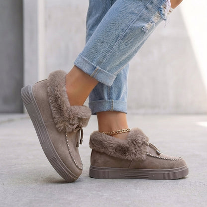 Women's Ankle Boots Faux Fur Moccasin Brown - Vonnera